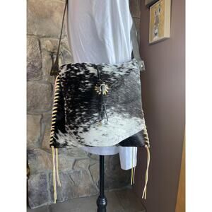 Hair on hide Crossbody Western Purse cowhide leather bag handmade one of a kind